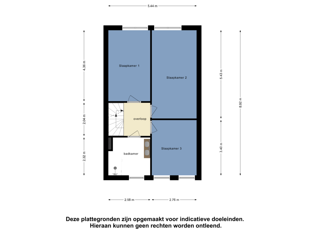 View floorplan of Eerste verdieping of Anne Frankstraat 42