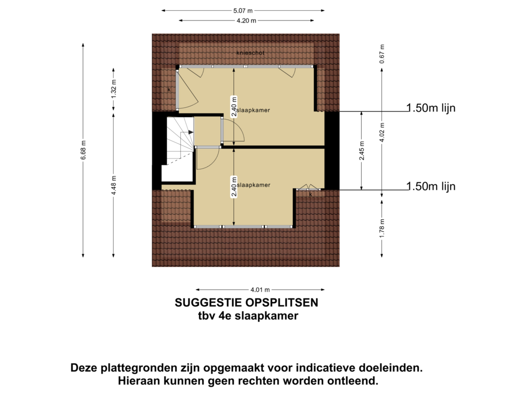 Bekijk plattegrond van Zolder van Abraham Kuyperstraat 7