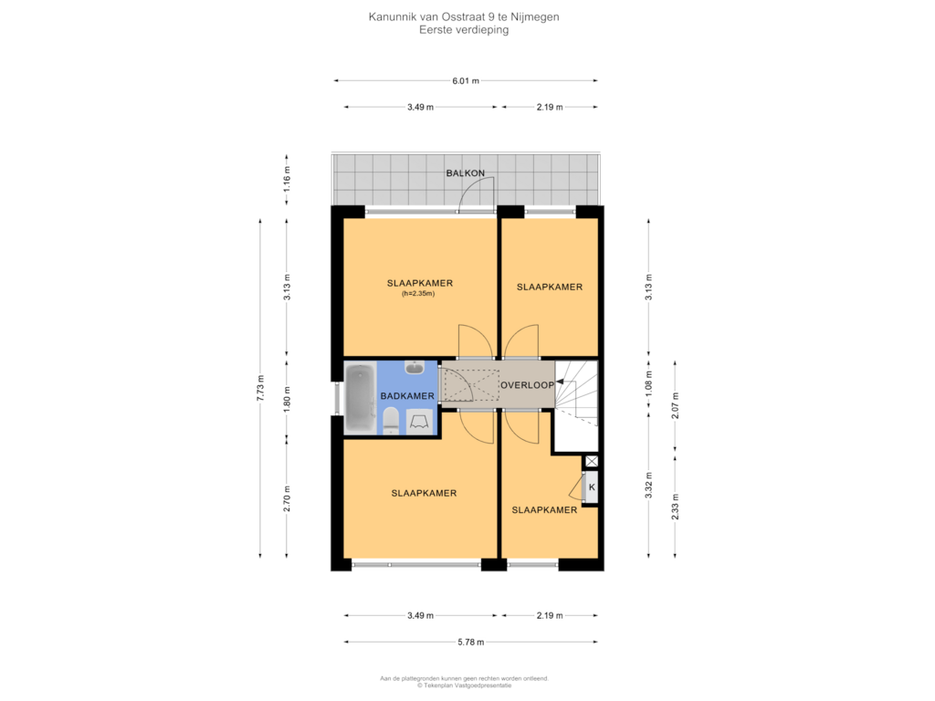 Bekijk plattegrond van Eerste verdieping van Kanunnik van Osstraat 9