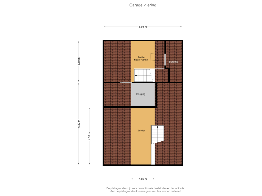 View floorplan of Garage vliering of Horstweg 33