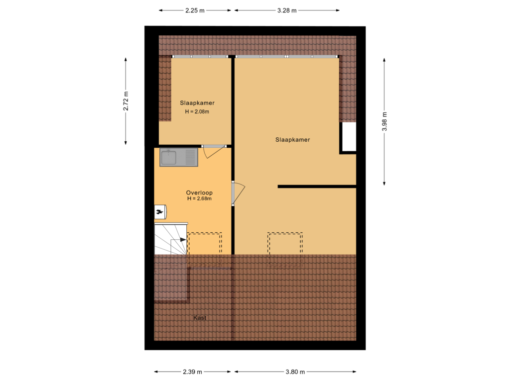 Bekijk plattegrond van Tweede verdieping van Margrietlaan 61