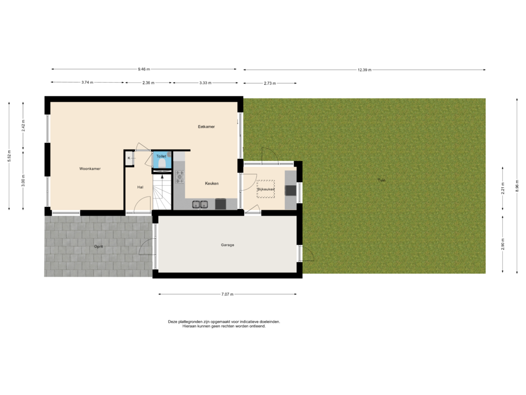 View floorplan of Begane Grond met Tuin of Kleis 68