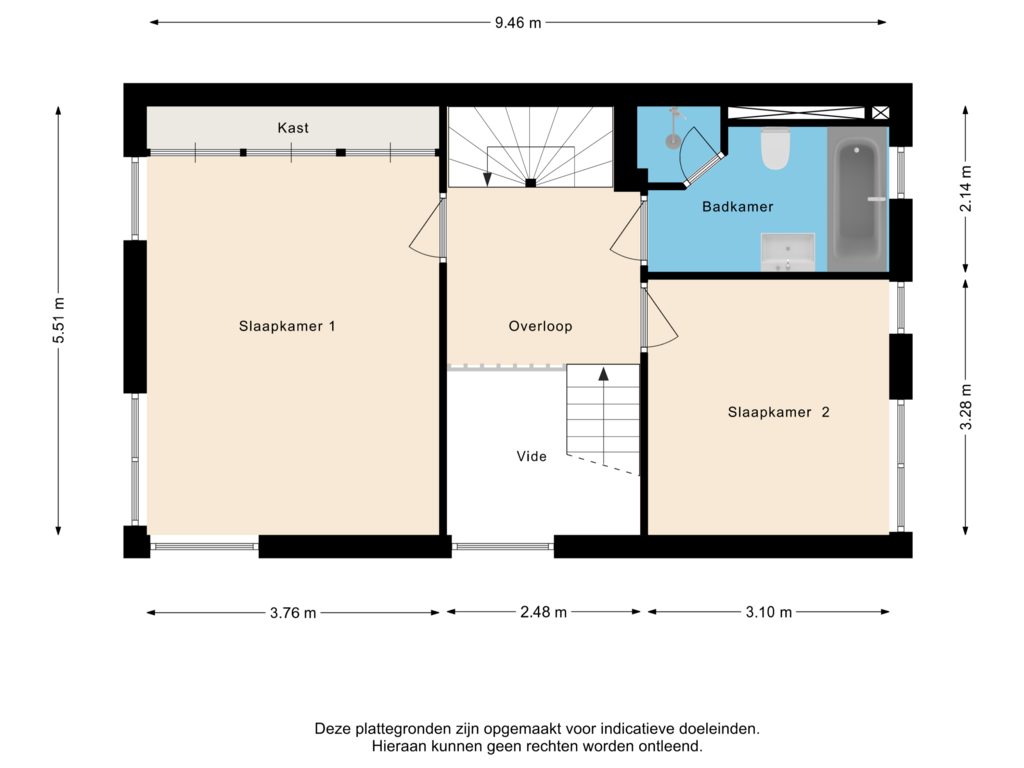 View floorplan of 1e verdieping of Kleis 68