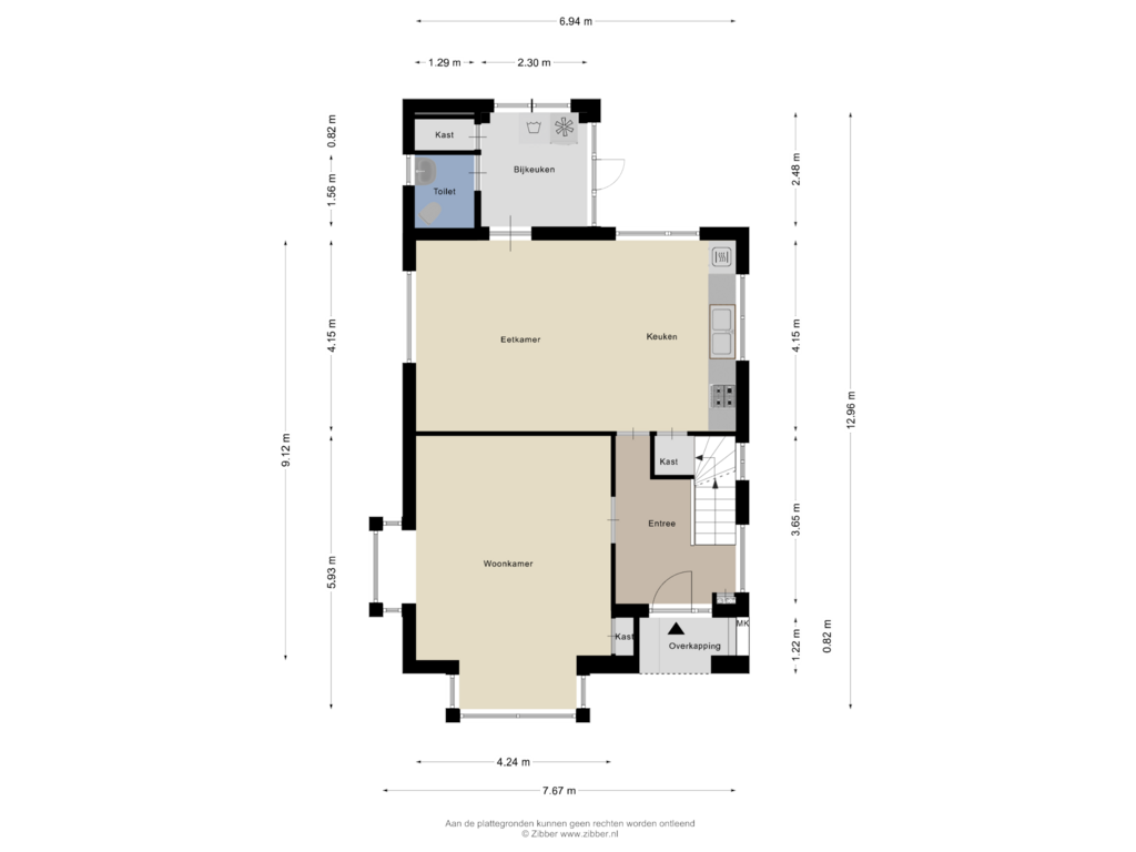 View floorplan of Begane Grond of Oosterweg 2