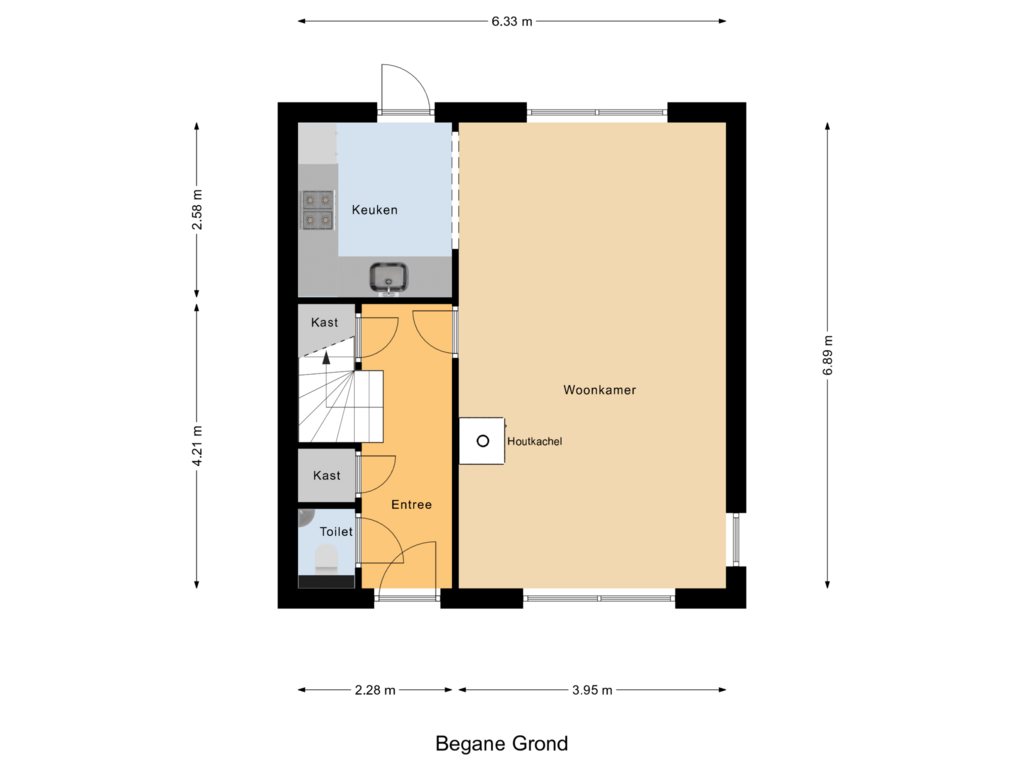 Bekijk plattegrond van Begane Grond van Klaverstraat 17