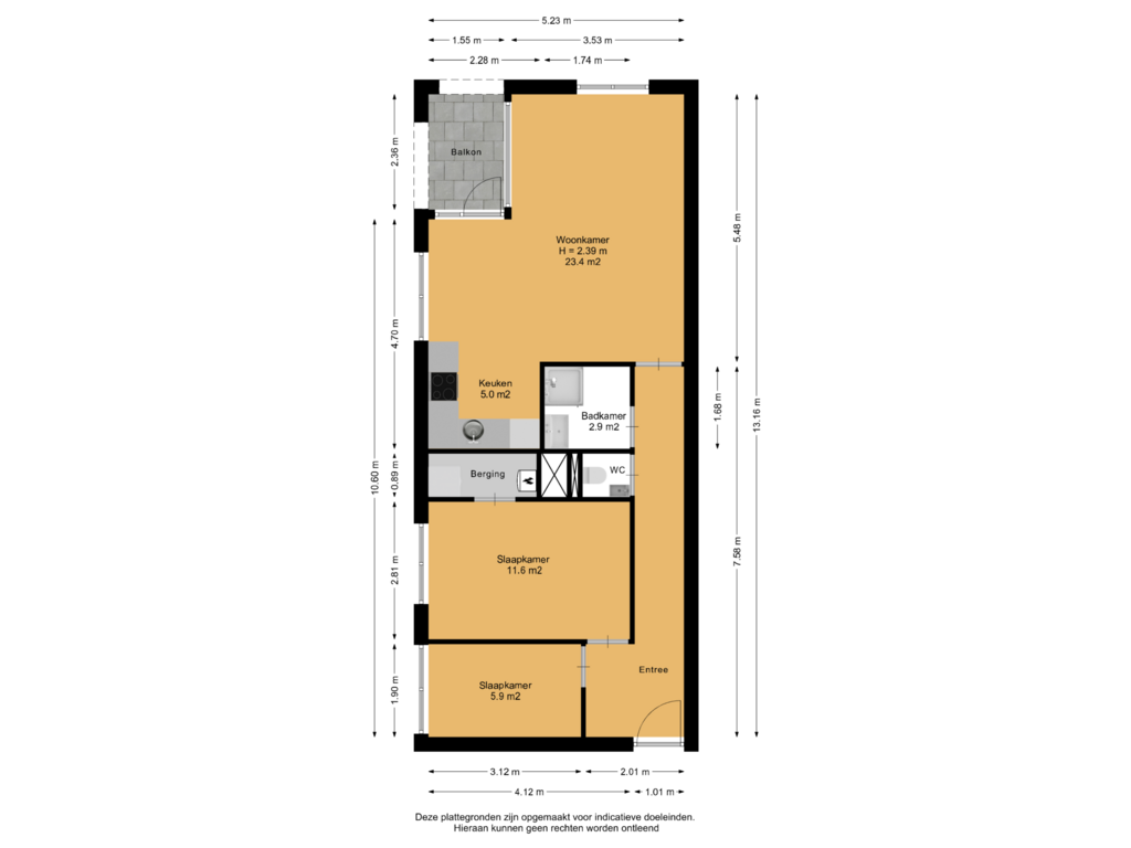 Bekijk plattegrond van Appartement van Groen-blauwlaan 180