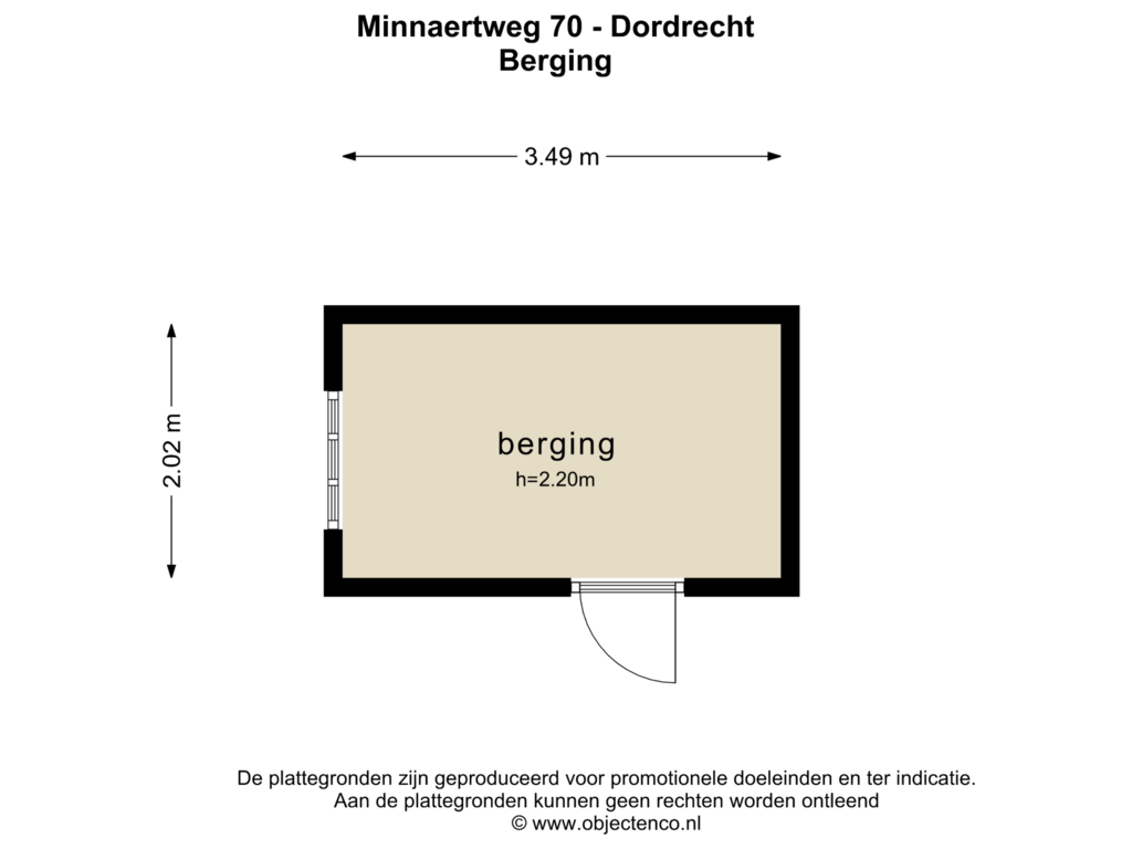 Bekijk plattegrond van BERGING van Minnaertweg 70