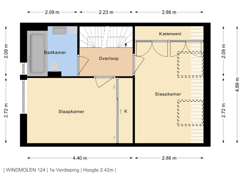 Bekijk plattegrond van 1e Verdieping van Windmolen 124