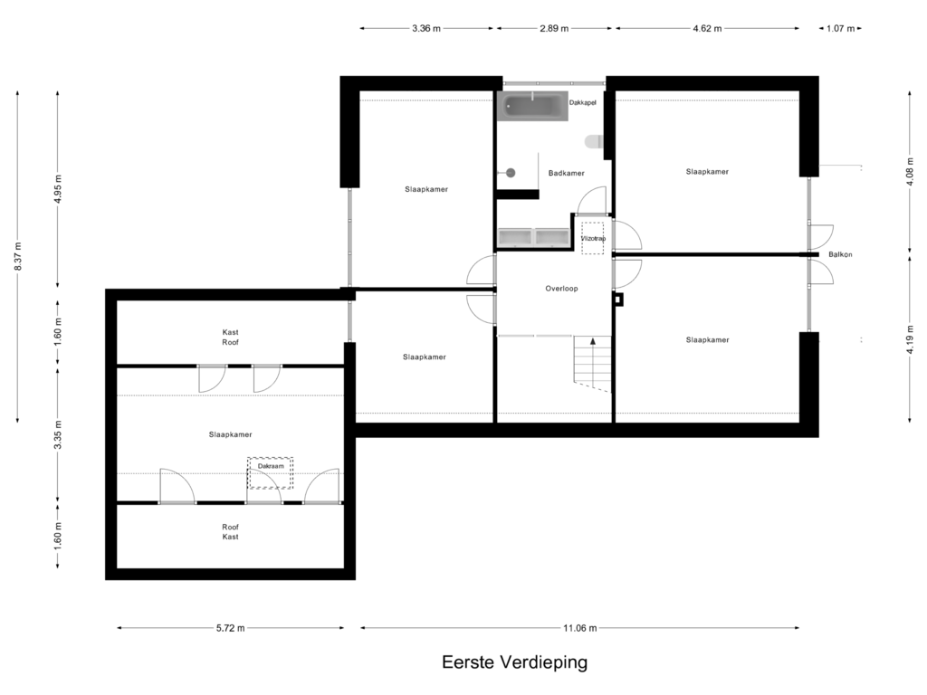 Bekijk plattegrond van Eerste Verdieping van het Boerrigter 41