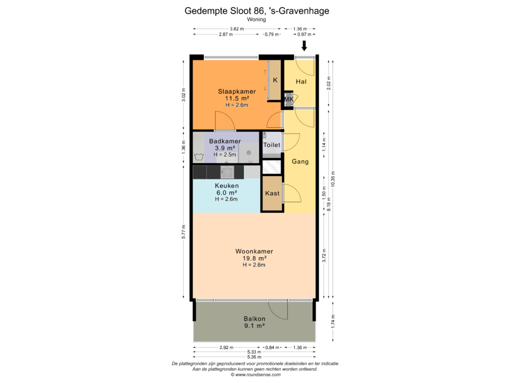 Bekijk plattegrond van Woning van Gedempte Sloot 86