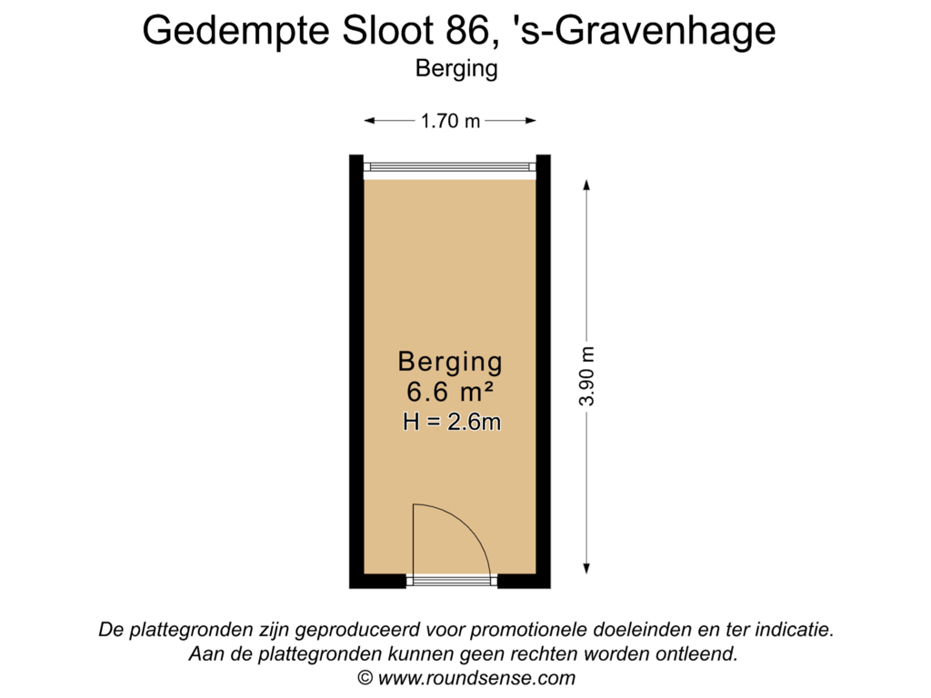 Bekijk plattegrond van Berging van Gedempte Sloot 86