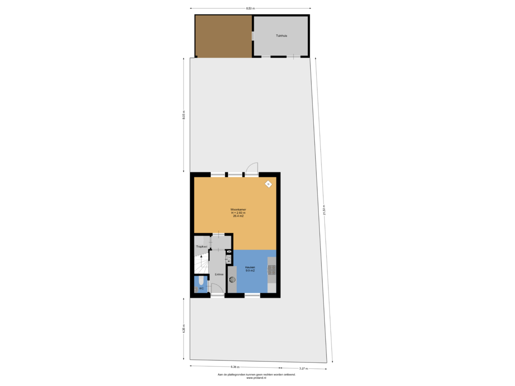 Bekijk plattegrond van Begane Grond Met Kavel van Fûgelweide 4-B