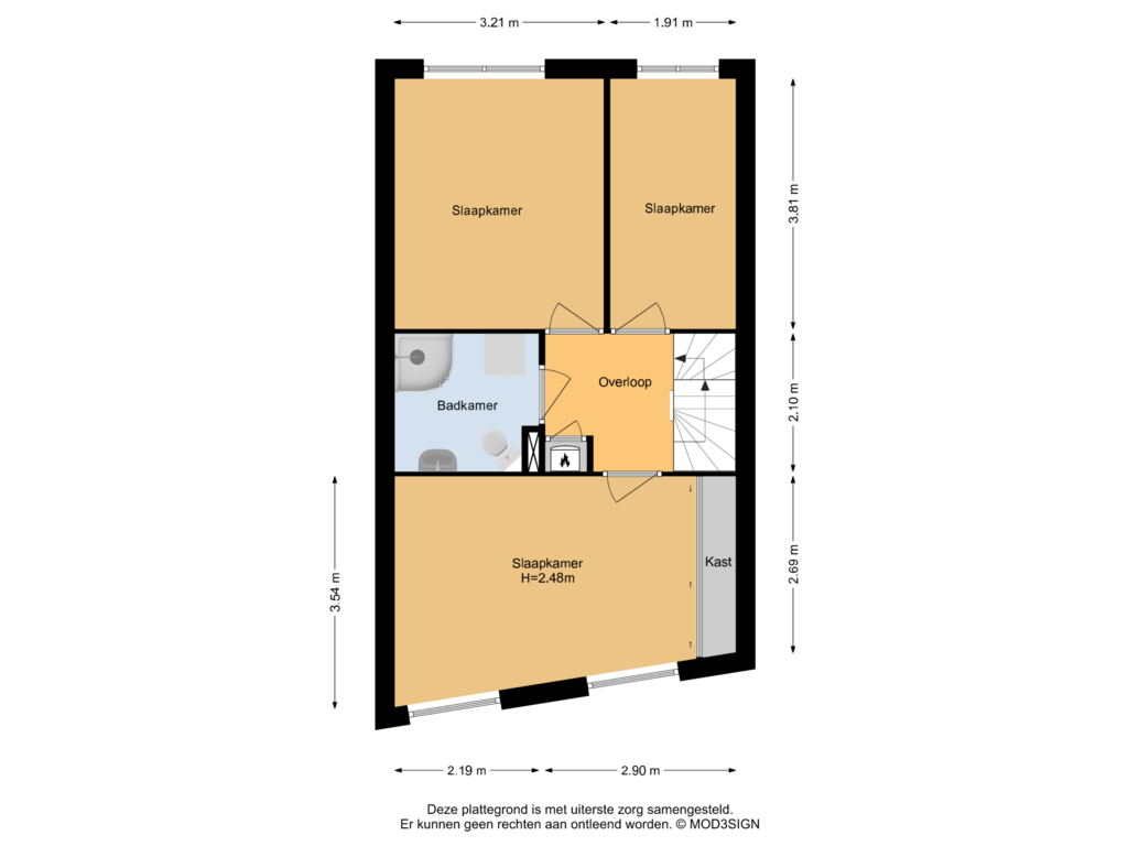 Bekijk plattegrond van 1e Verdieping van Waterdrieblad 7