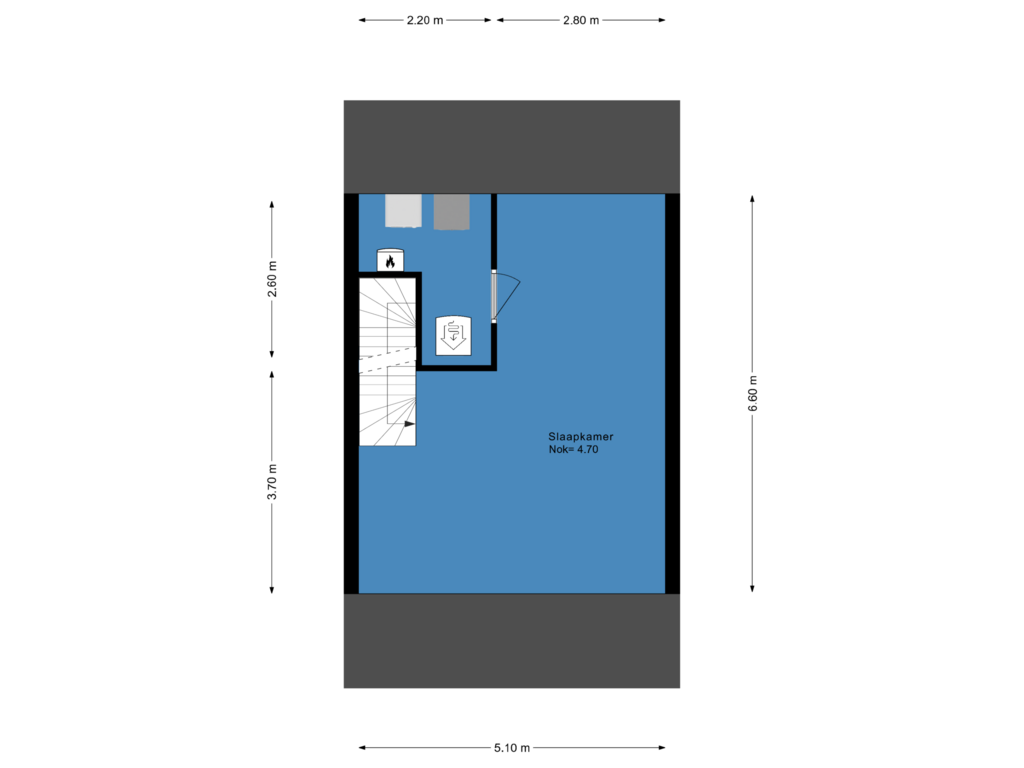 Bekijk plattegrond van Tweede etage van Griendakker 11