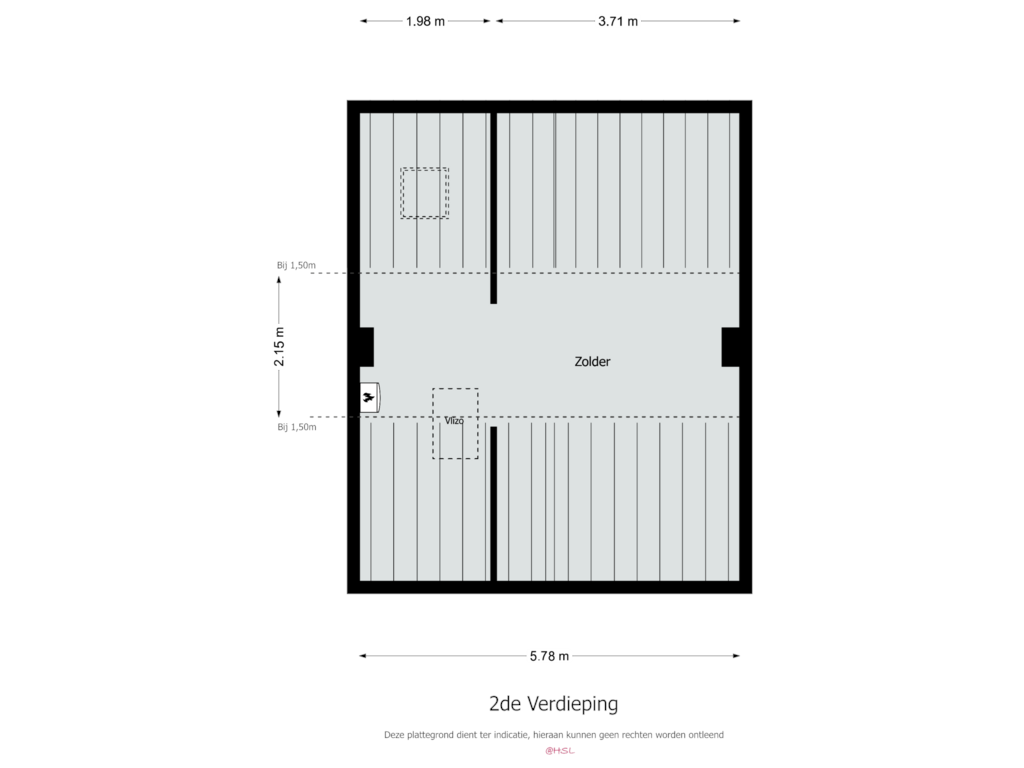 Bekijk plattegrond van Verdieping 2 van Veermanstraat 44