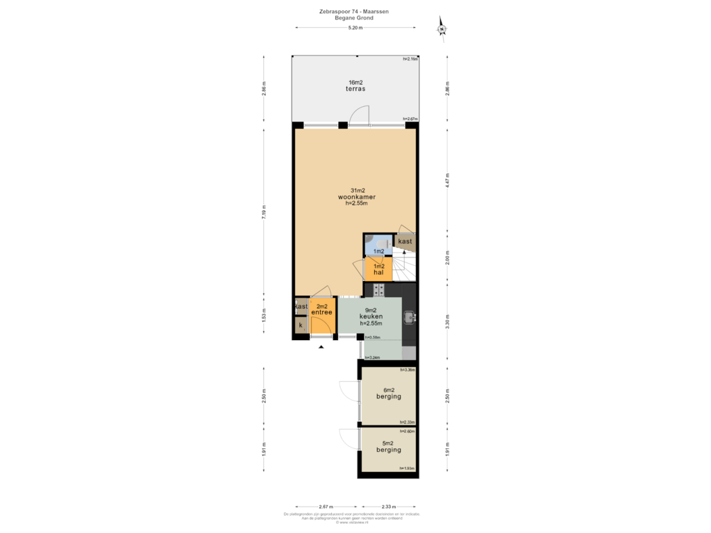 View floorplan of BEGANE GROND of Zebraspoor 74