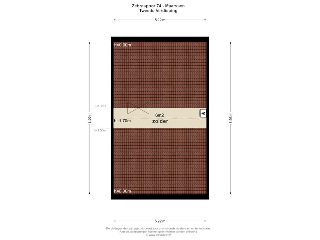 View floorplan of TWEEDE VERDIEPING of Zebraspoor 74