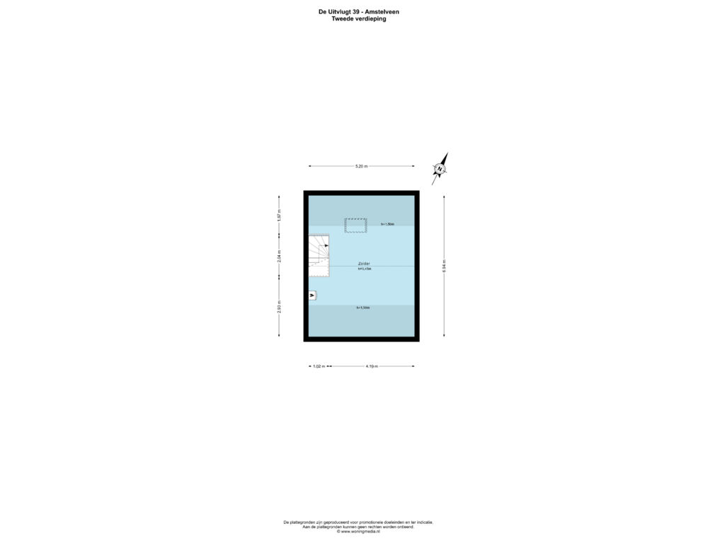 Bekijk plattegrond van 2e_verd van De Uitvlugt 39