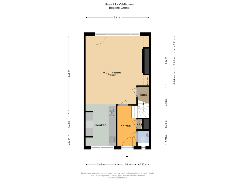 Bekijk plattegrond van BEGANE GROND van Haas 21