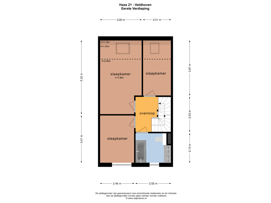 Bekijk plattegrond van EERSTE VERDIEPING van Haas 21