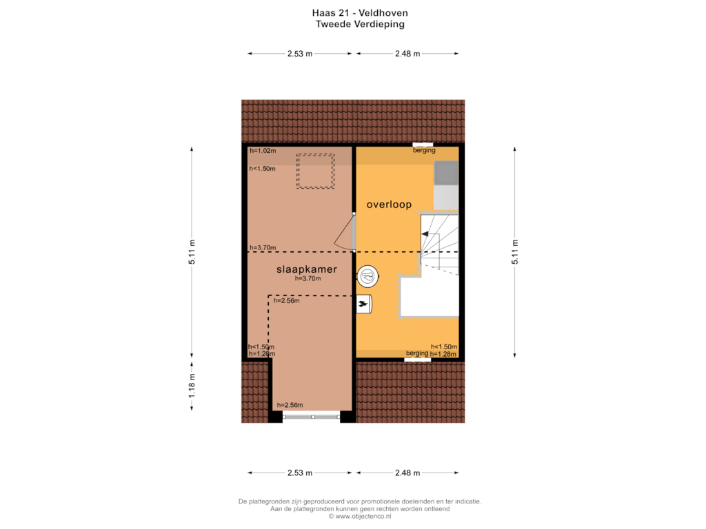 Bekijk plattegrond van TWEEDE VERDIEPING van Haas 21