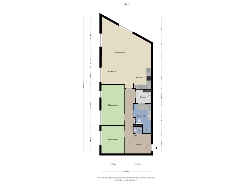 Bekijk plattegrond van Appartement van Uitstraat 51