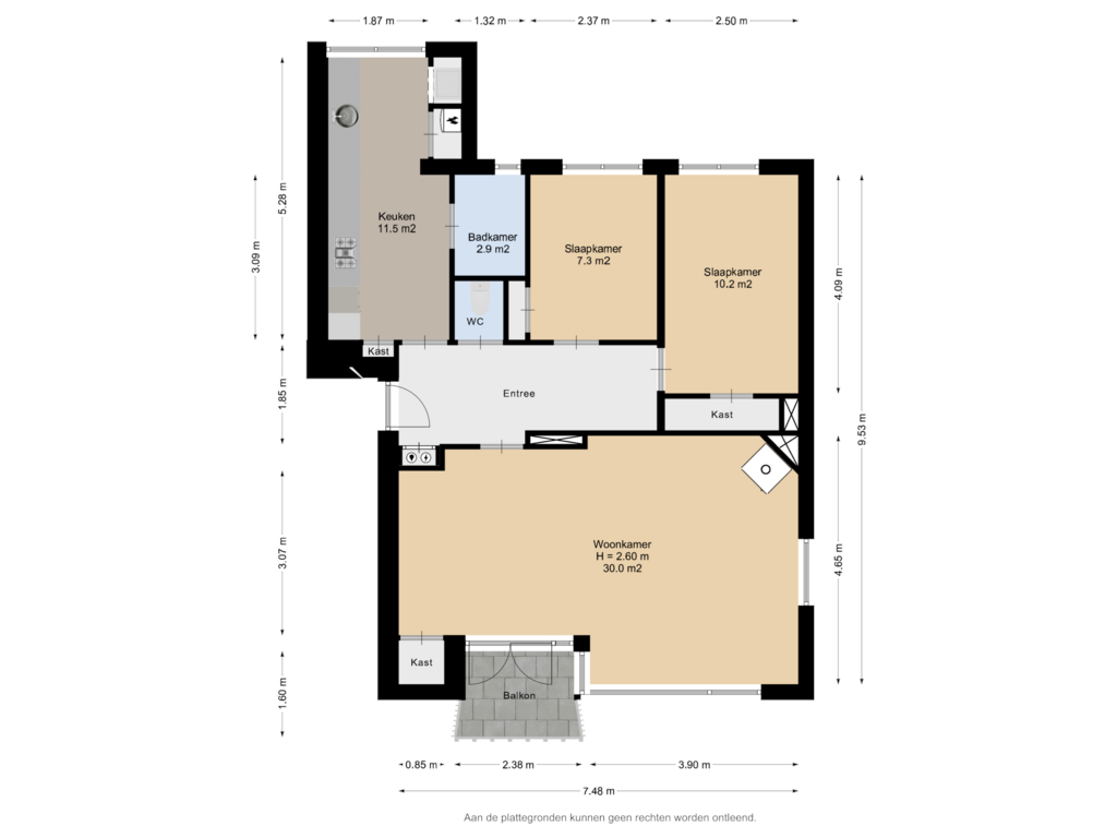 Bekijk plattegrond van Appartement van Verlengde Schrans 111-B