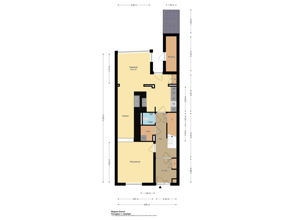 View floorplan of Begane Grond of Floraplein 7