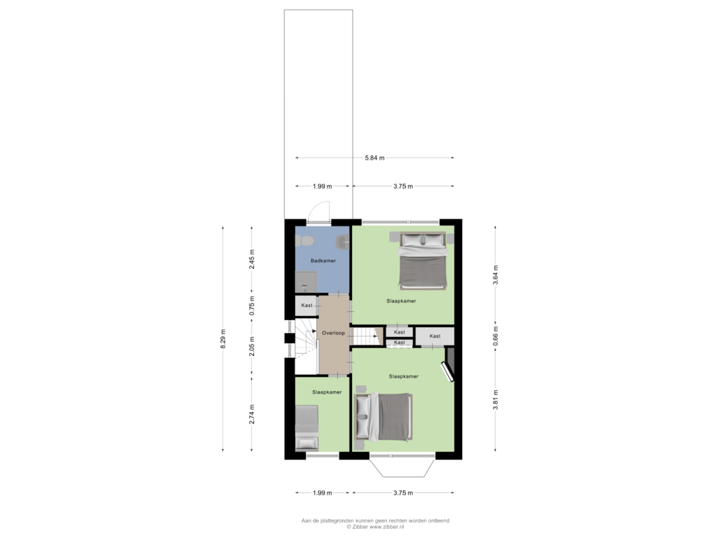 Bekijk plattegrond van Eerste Verdieping van Hoge Rijndijk 215