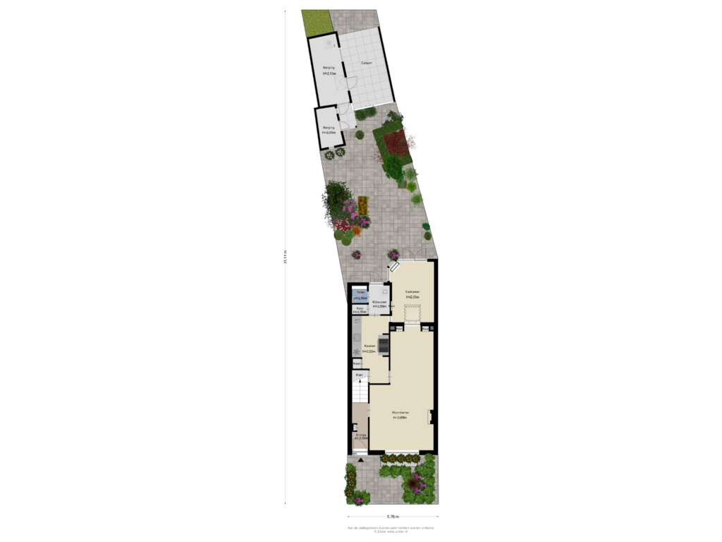 View floorplan of Begane Grond Tuin of Prins Hendrikstraat 13