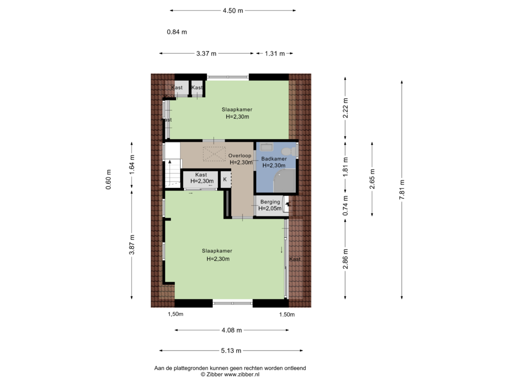 View floorplan of Eerste Verdieping of Prins Hendrikstraat 13