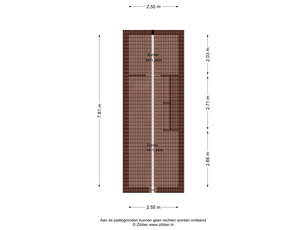 View floorplan of Zolder of Prins Hendrikstraat 13