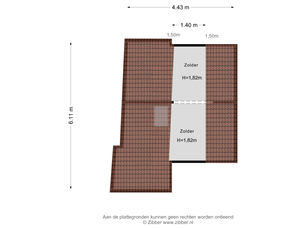 View floorplan of Zolder of Prins Hendrikstraat 13