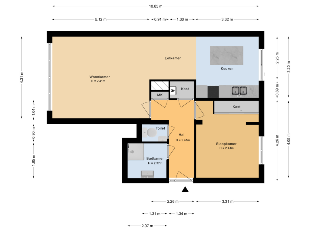 Bekijk plattegrond van Appartement van Arthur van Schendelstraat 151