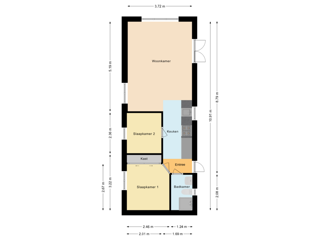 View floorplan of Woning of Driehuizerweg 8-256