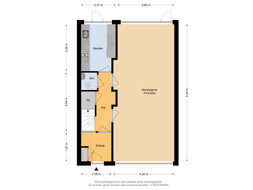 Bekijk plattegrond van Begane Grond van Churchilllaan 31