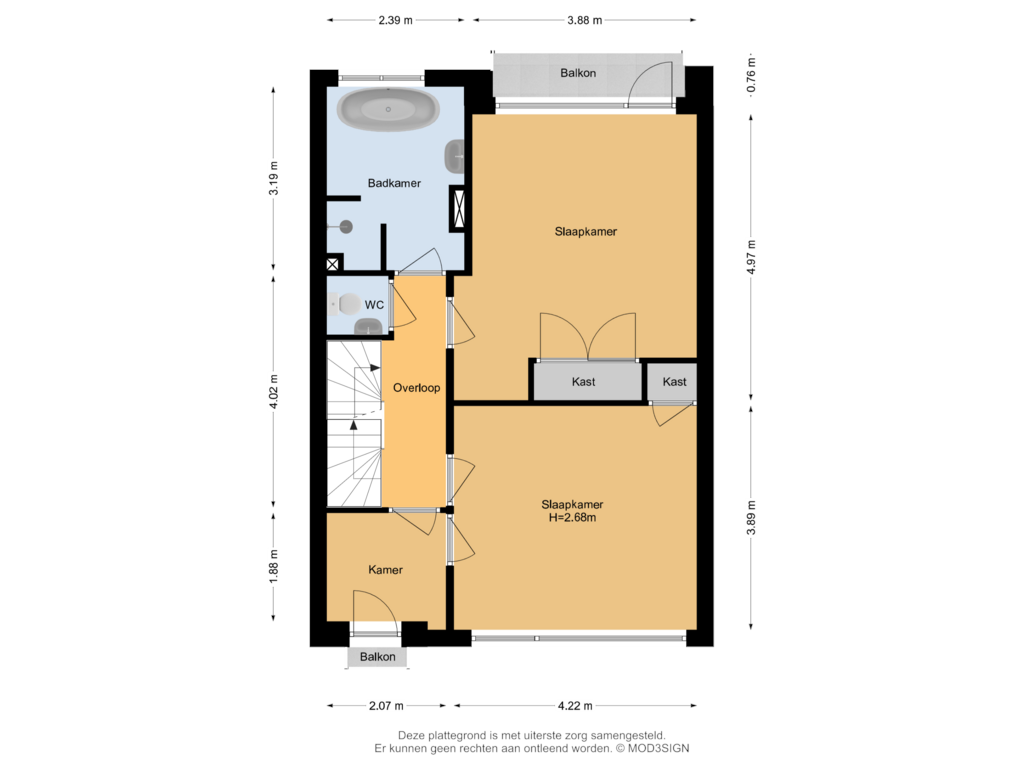 Bekijk plattegrond van 1e Verdieping van Churchilllaan 31