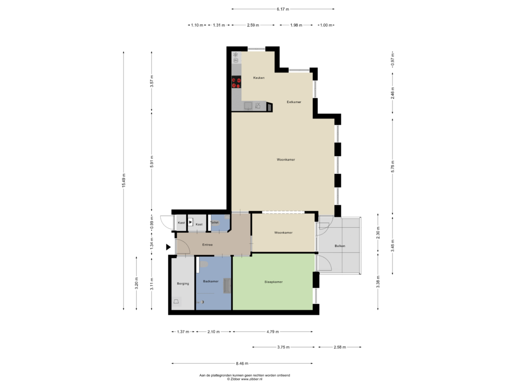 View floorplan of Appartement of Rhenendael 53