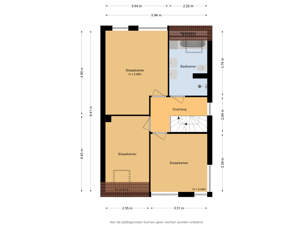 View floorplan of 1e verdieping of Koperwiek 15