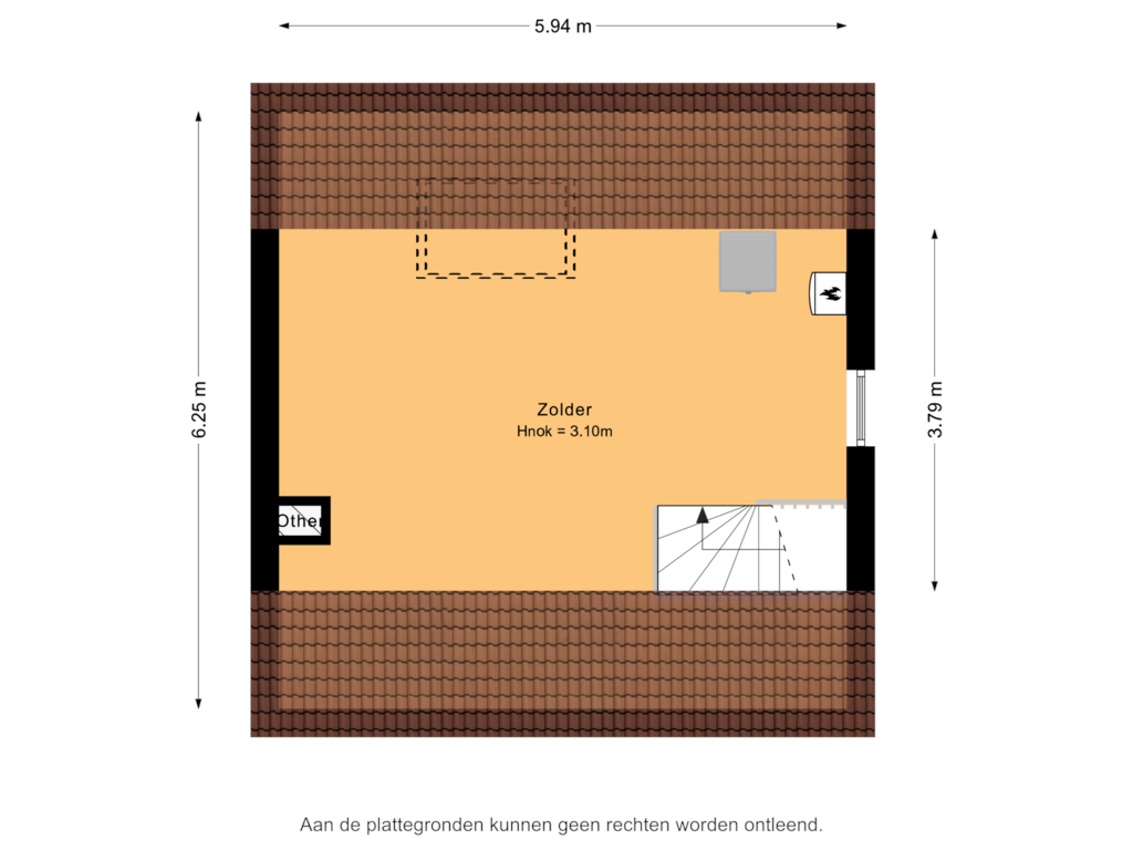 View floorplan of Zolder of Koperwiek 15