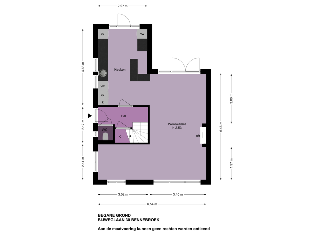 View floorplan of Begane Grond of Bijweglaan 30