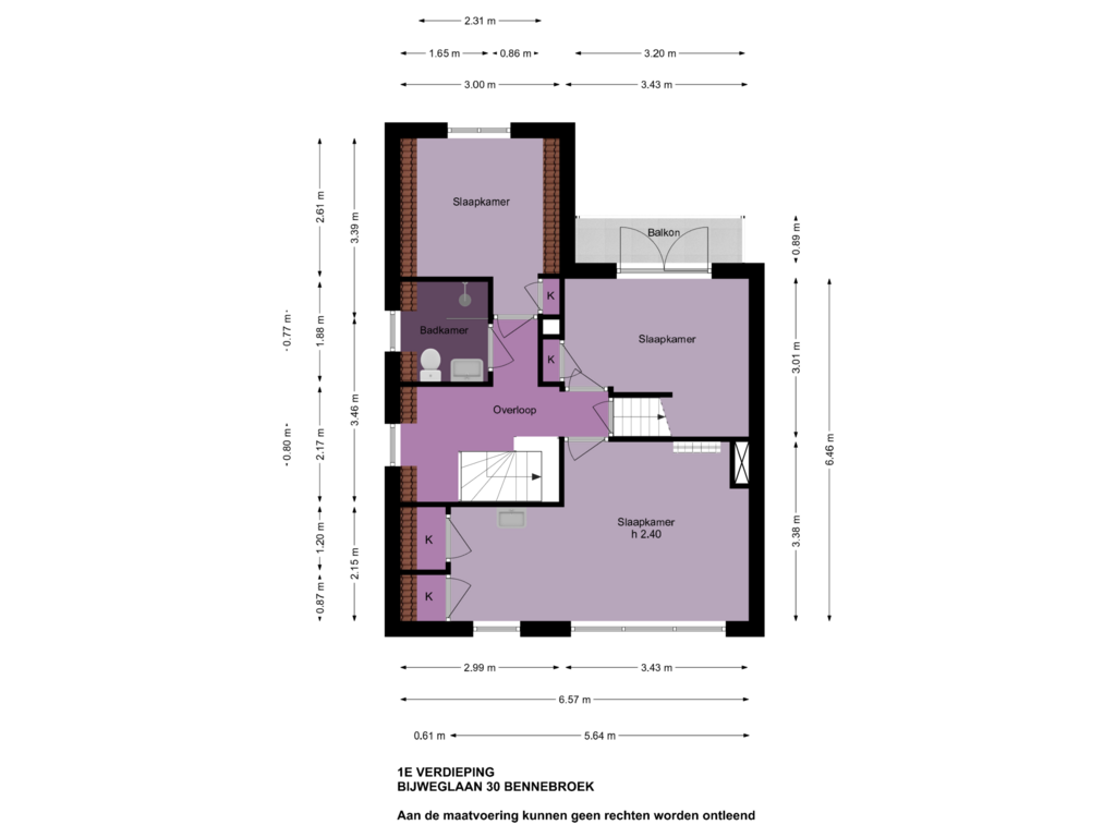 View floorplan of 1e Verdieping of Bijweglaan 30