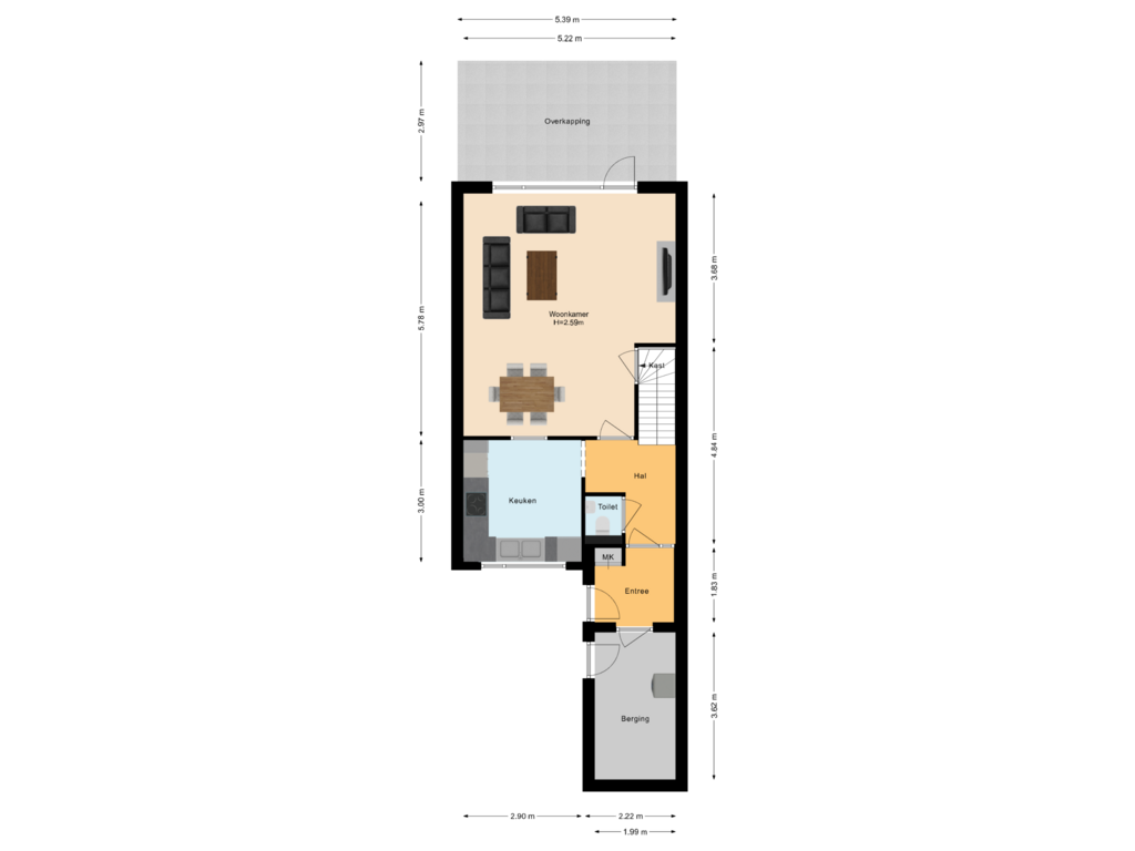 View floorplan of Begane grond of Desmijndijk 109