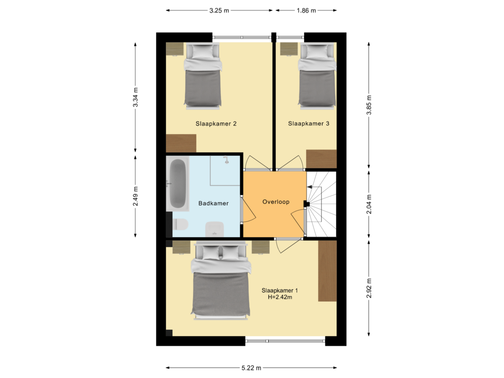 View floorplan of Eerste verdieping of Desmijndijk 109