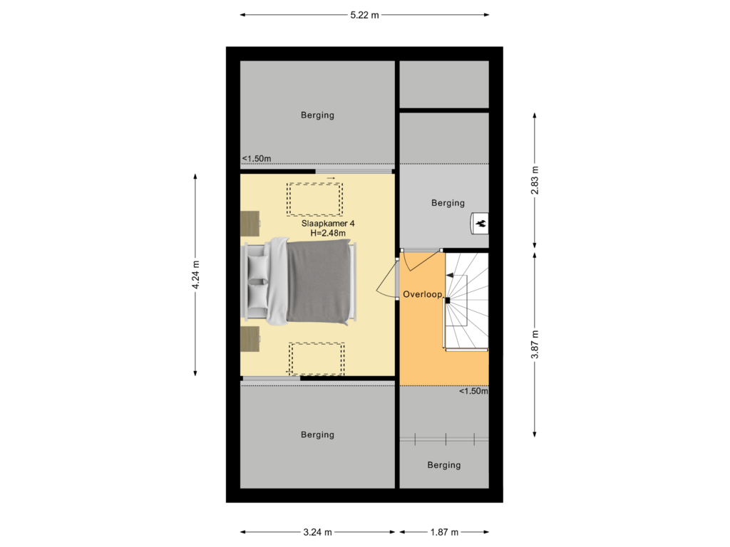 View floorplan of Tweede verdieping of Desmijndijk 109