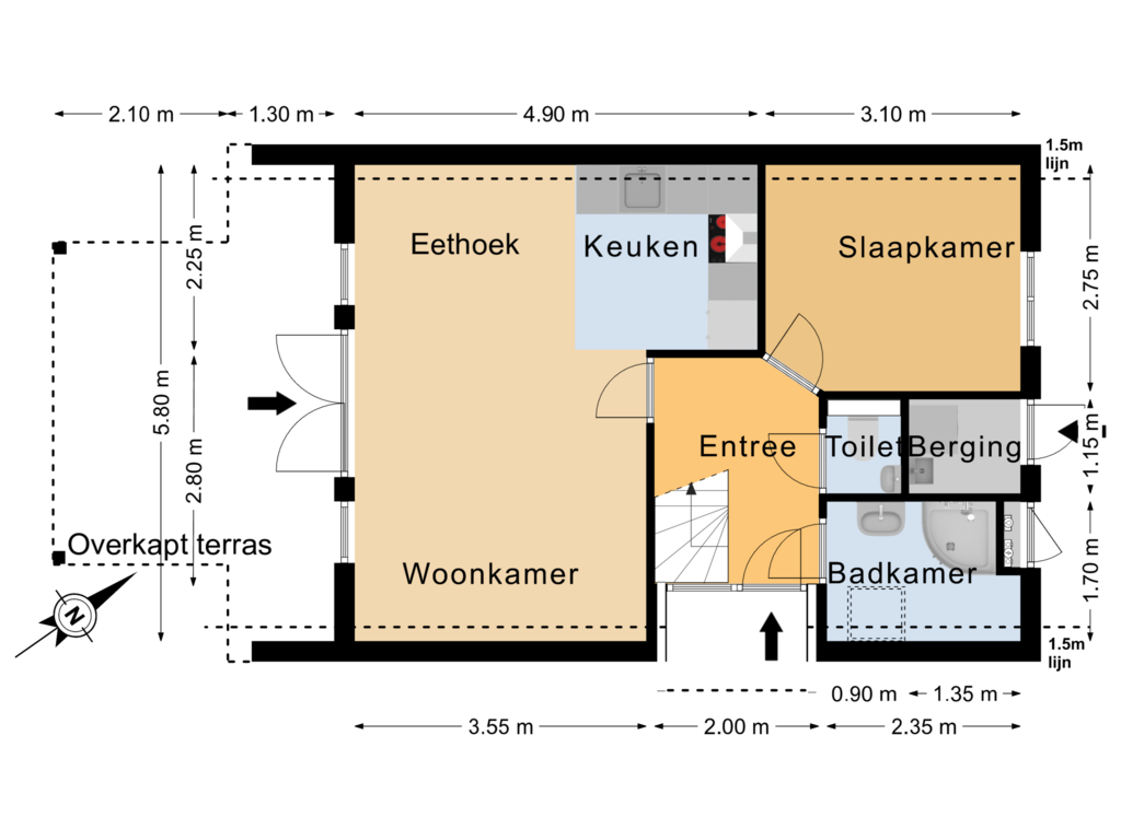 Bekijk plattegrond van Begane grond van Oostmahorn 192