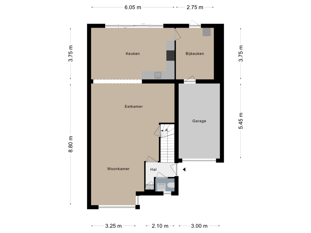 Bekijk plattegrond van Begane grond van Schoolstraat 21