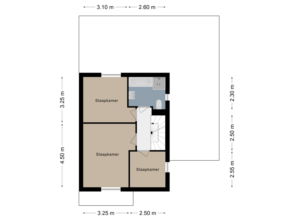 Bekijk plattegrond van Verdieping 1 van Schoolstraat 21