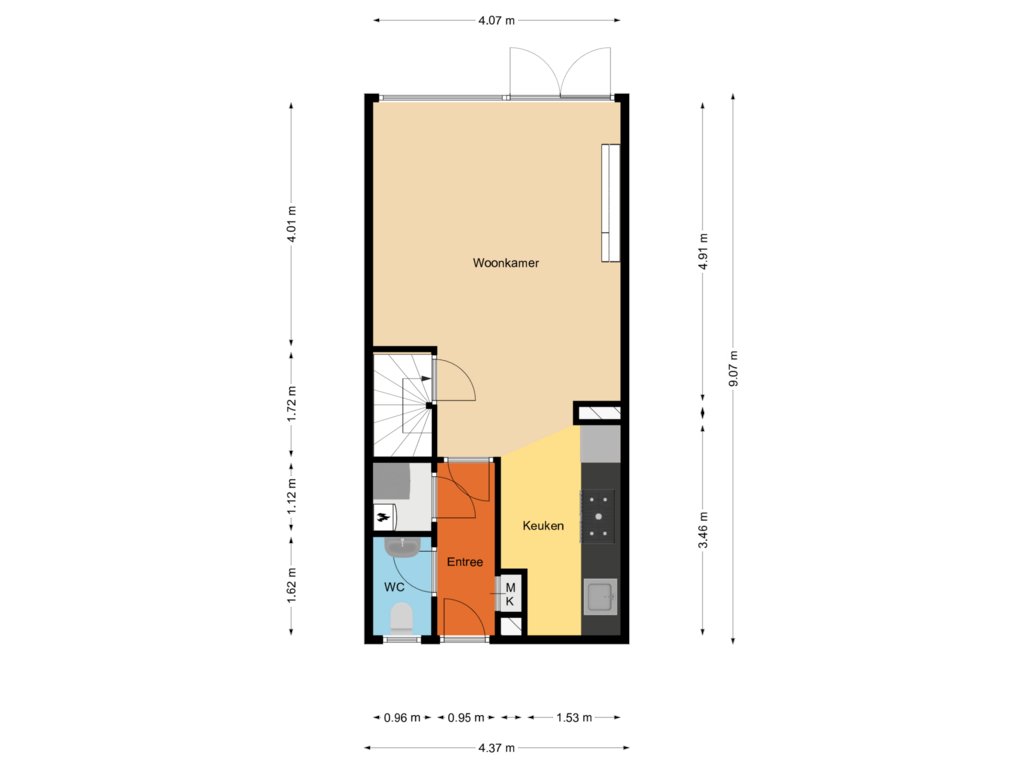 View floorplan of Begane grond of Rekerdijk 29