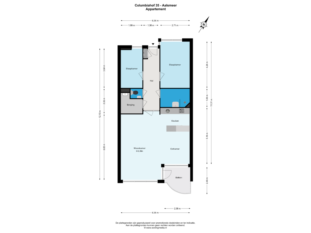 Bekijk plattegrond van Appartement van Columbiahof 35